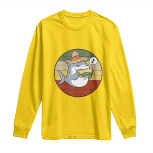 Mexican Food Lover Gift Long Sleeve Shirt Funny Shark Eating Tacos TS12 Daisy Print Your Wear