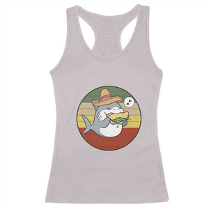 Mexican Food Lover Gift Racerback Tank Top Funny Shark Eating Tacos TS12 Ice Gray Print Your Wear