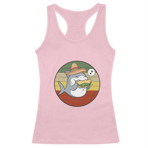 Mexican Food Lover Gift Racerback Tank Top Funny Shark Eating Tacos TS12 Light Pink Print Your Wear