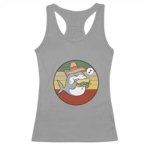 Mexican Food Lover Gift Racerback Tank Top Funny Shark Eating Tacos TS12 Sport Gray Print Your Wear