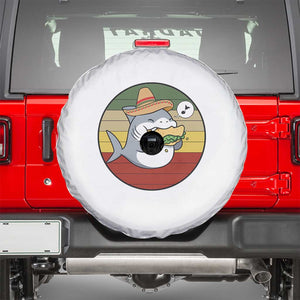 Mexican Food Lover Gift Spare Tire Cover Funny Shark Eating Tacos TS12 White Print Your Wear
