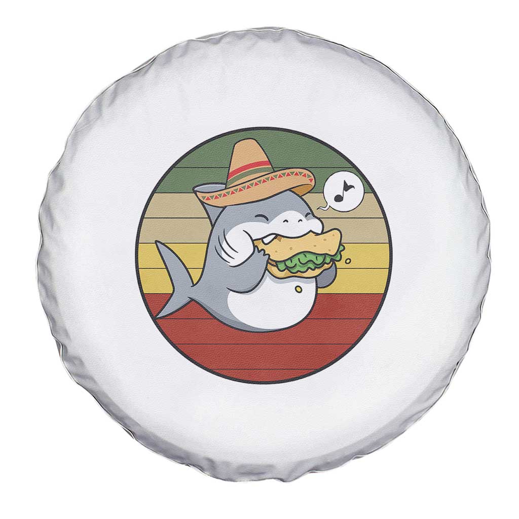 Mexican Food Lover Gift Spare Tire Cover Funny Shark Eating Tacos TS12 Print Your Wear