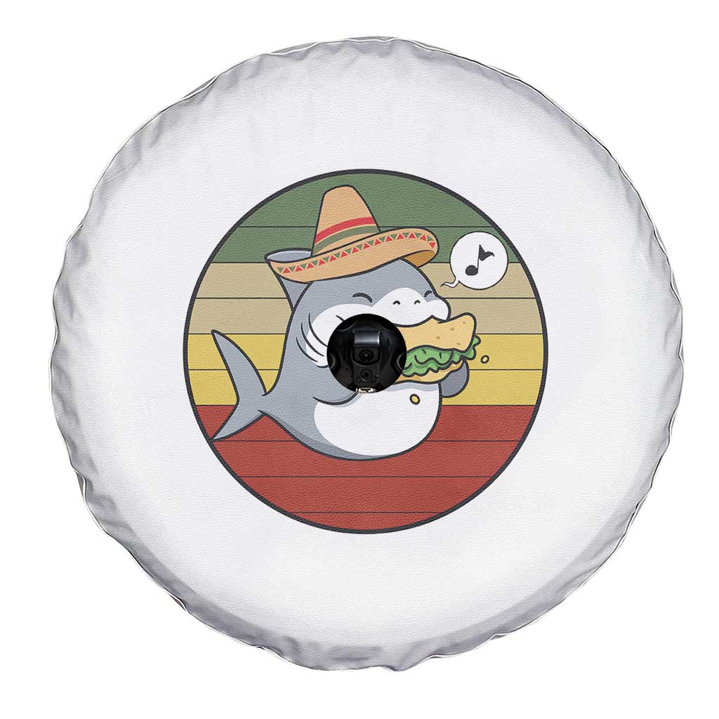 Mexican Food Lover Gift Spare Tire Cover Funny Shark Eating Tacos TS12 Print Your Wear