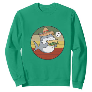 Mexican Food Lover Gift Sweatshirt Funny Shark Eating Tacos TS12 Irish Green Print Your Wear