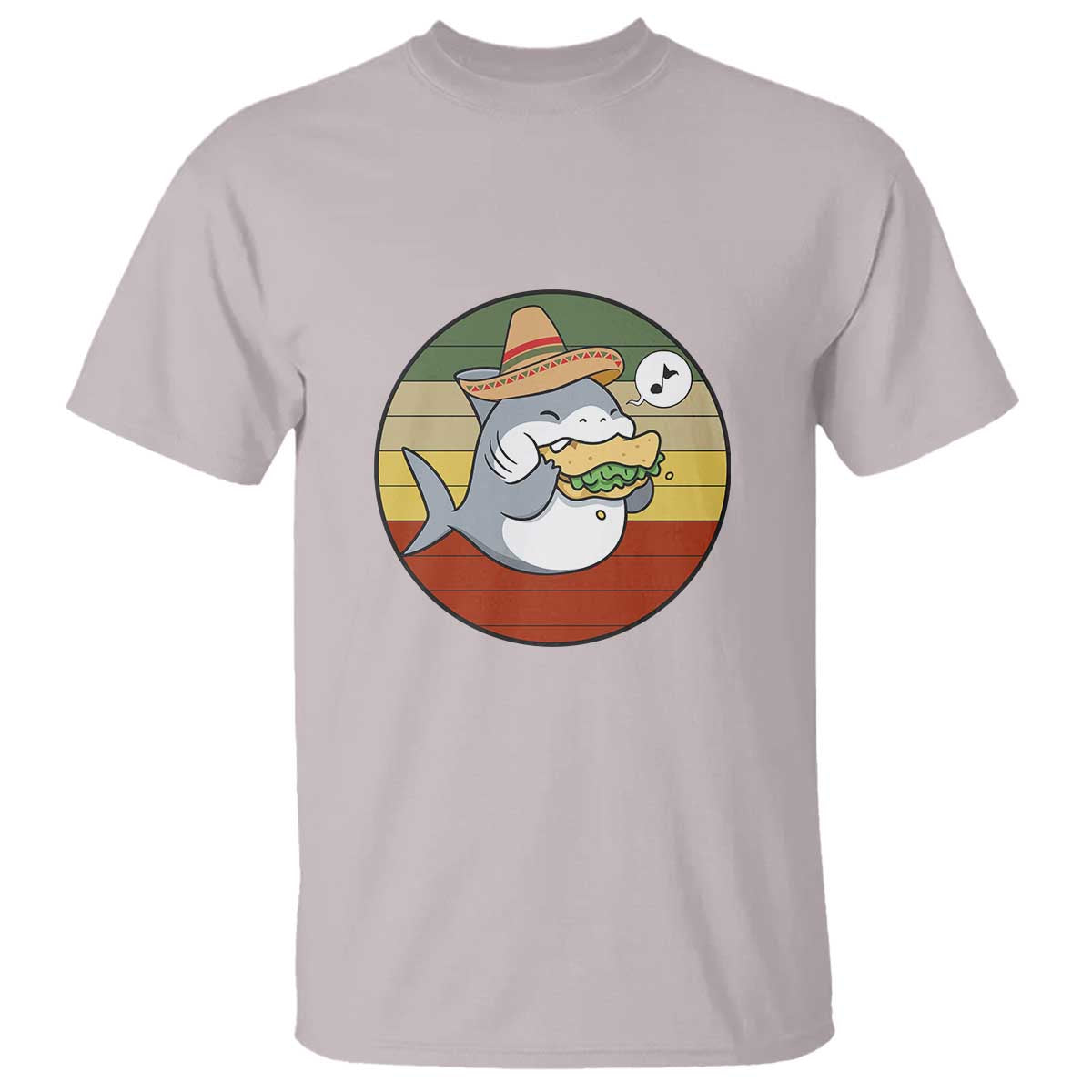 Mexican Food Lover Gift T Shirt Funny Shark Eating Tacos TS12 Ice Gray Print Your Wear