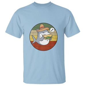 Mexican Food Lover Gift T Shirt Funny Shark Eating Tacos TS12 Light Blue Print Your Wear