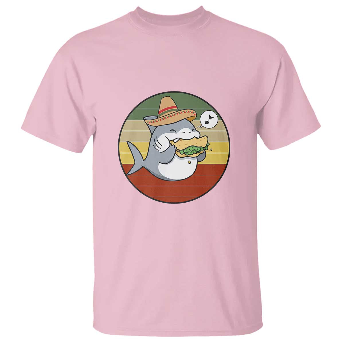 Mexican Food Lover Gift T Shirt Funny Shark Eating Tacos TS12 Light Pink Print Your Wear