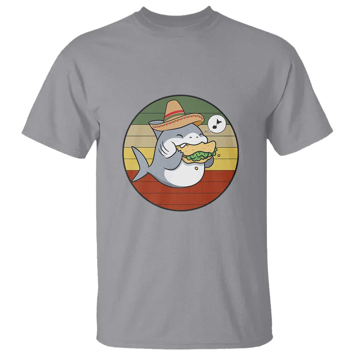 Mexican Food Lover Gift T Shirt Funny Shark Eating Tacos TS12 Sport Gray Print Your Wear