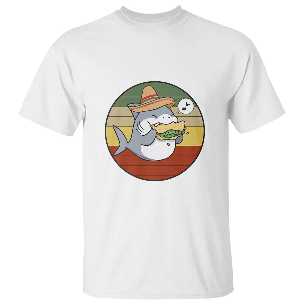 Mexican Food Lover Gift T Shirt Funny Shark Eating Tacos TS12 White Print Your Wear