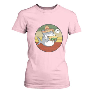 Mexican Food Lover Gift T Shirt For Women Funny Shark Eating Tacos TS12 Light Pink Print Your Wear