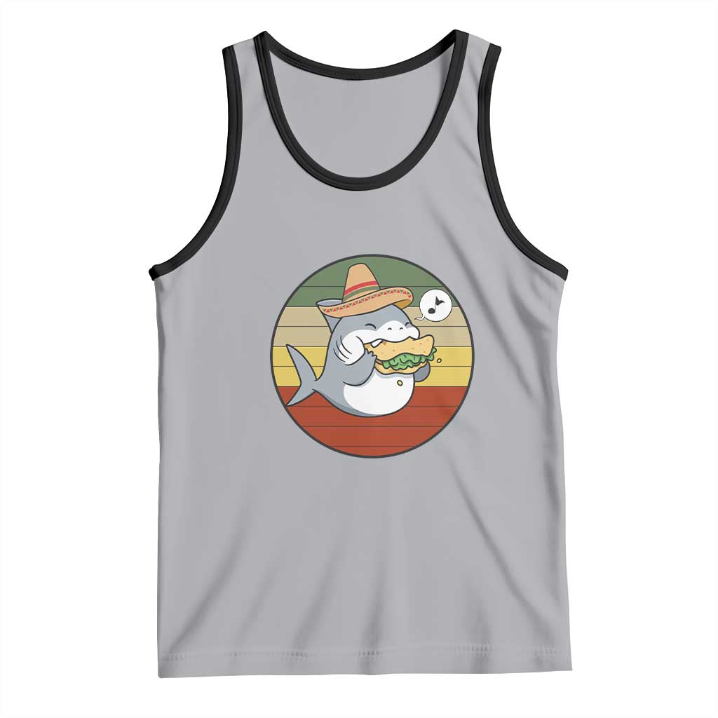 Mexican Food Lover Gift Tank Top Funny Shark Eating Tacos TS12 Athletic Heather Black Print Your Wear