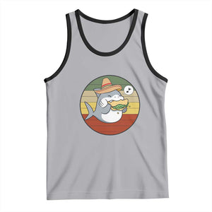 Mexican Food Lover Gift Tank Top Funny Shark Eating Tacos TS12 Athletic Heather Black Print Your Wear