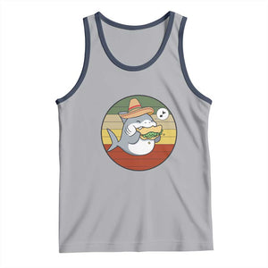 Mexican Food Lover Gift Tank Top Funny Shark Eating Tacos TS12 Athletic Heather Navy Print Your Wear