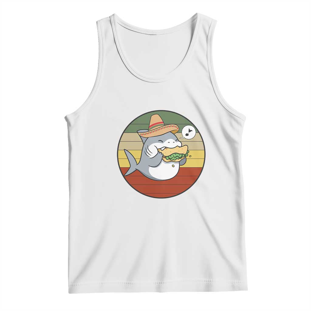 Mexican Food Lover Gift Tank Top Funny Shark Eating Tacos TS12 White Print Your Wear