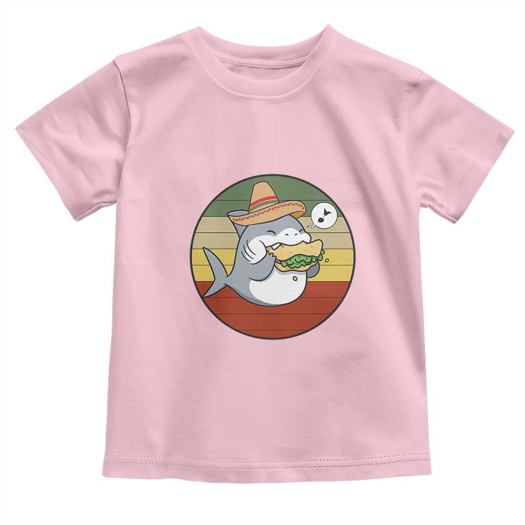 Mexican Food Lover Gift Toddler T Shirt Funny Shark Eating Tacos TS12 Light Pink Print Your Wear
