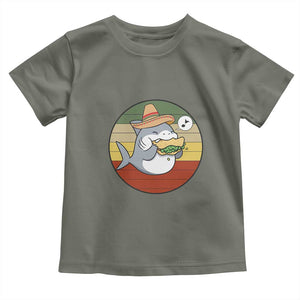 Mexican Food Lover Gift Toddler T Shirt Funny Shark Eating Tacos TS12 Military Green Print Your Wear
