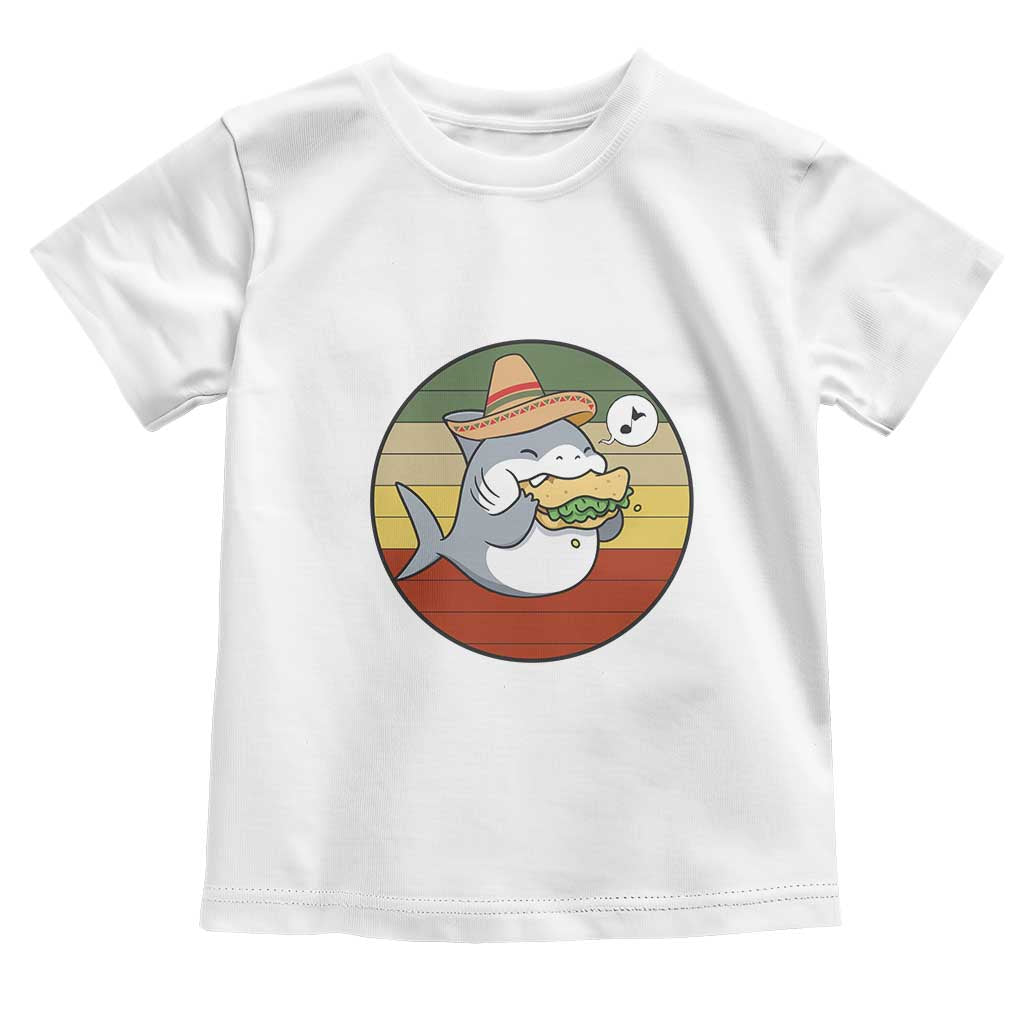 Mexican Food Lover Gift Toddler T Shirt Funny Shark Eating Tacos TS12 White Print Your Wear