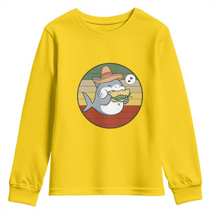 Mexican Food Lover Gift Youth Sweatshirt Funny Shark Eating Tacos TS12 Daisy Print Your Wear
