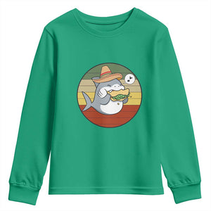 Mexican Food Lover Gift Youth Sweatshirt Funny Shark Eating Tacos TS12 Irish Green Print Your Wear