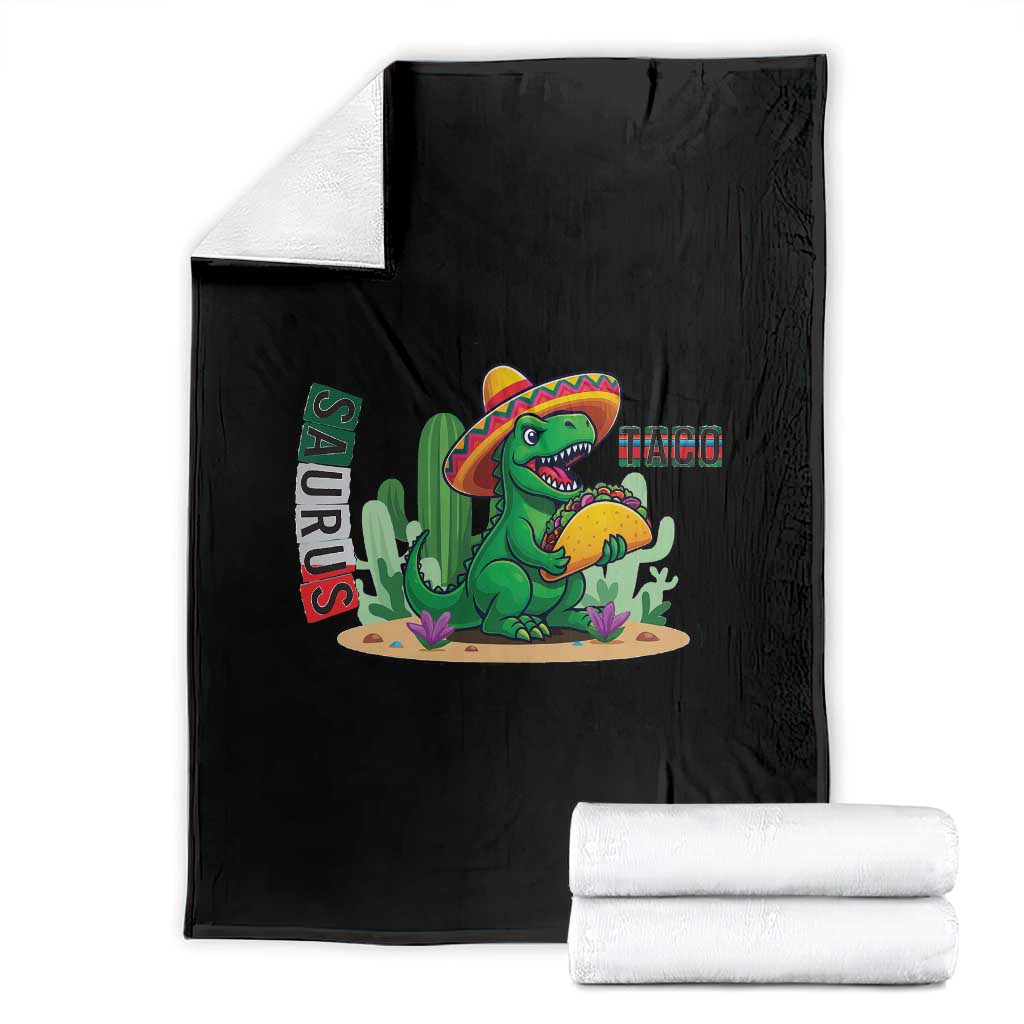 Mexican Food Lover Gift Throw Blanket Funny Dinosaur Taco Saurus TS12 Black Print Your Wear