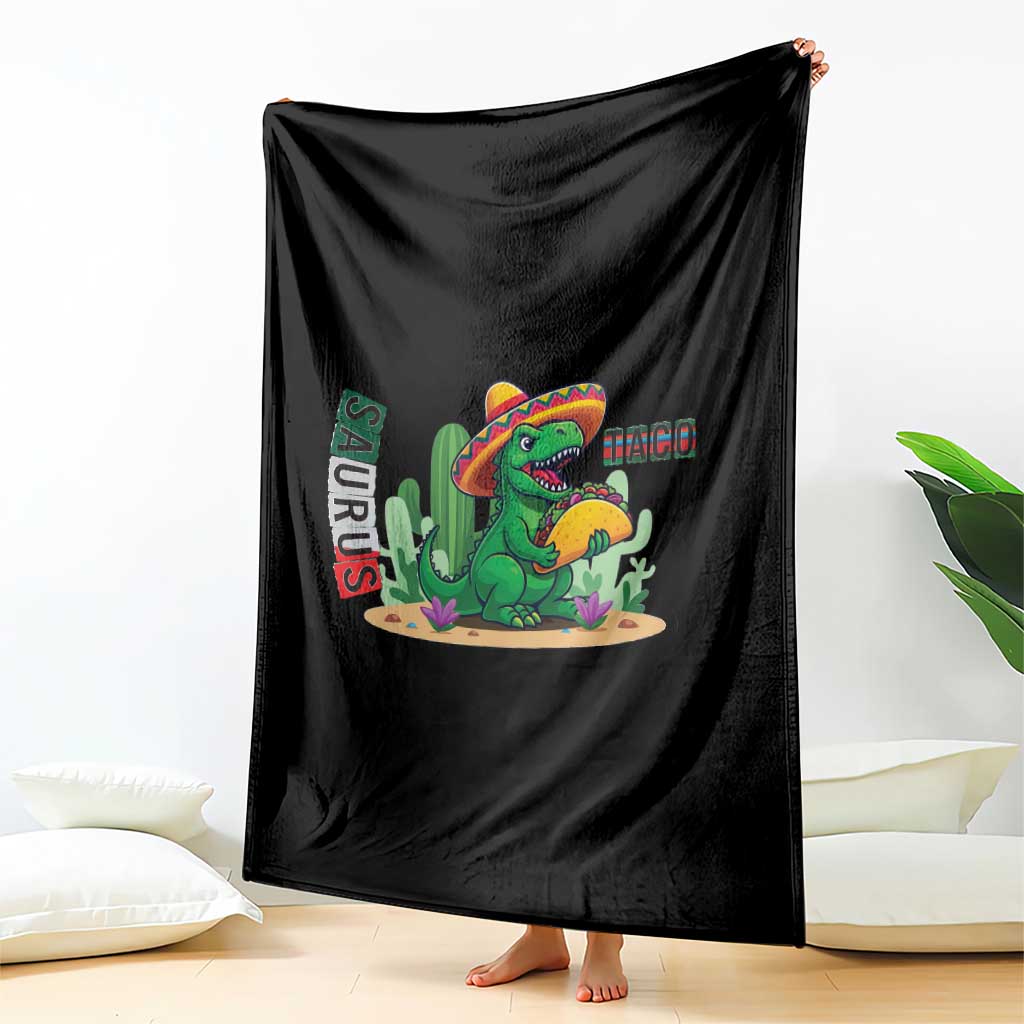 Mexican Food Lover Gift Throw Blanket Funny Dinosaur Taco Saurus TS12 Print Your Wear