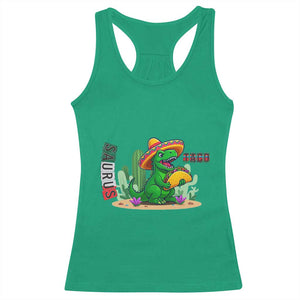 Mexican Food Lover Gift Racerback Tank Top Funny Dinosaur Taco Saurus TS12 Irish Green Print Your Wear