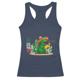 Mexican Food Lover Gift Racerback Tank Top Funny Dinosaur Taco Saurus TS12 Navy Print Your Wear