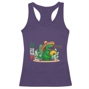 Mexican Food Lover Gift Racerback Tank Top Funny Dinosaur Taco Saurus TS12 Purple Print Your Wear