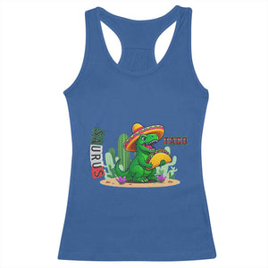 Mexican Food Lover Gift Racerback Tank Top Funny Dinosaur Taco Saurus TS12 Royal Blue Print Your Wear