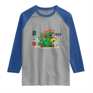 Mexican Food Lover Gift Raglan Shirt Funny Dinosaur Taco Saurus TS12 Sport Gray Royal Print Your Wear