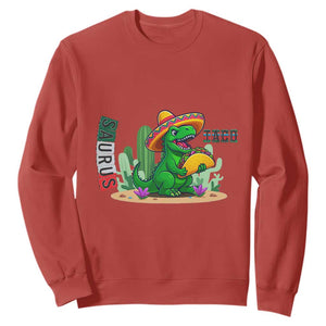 Mexican Food Lover Gift Sweatshirt Funny Dinosaur Taco Saurus TS12 Red Print Your Wear