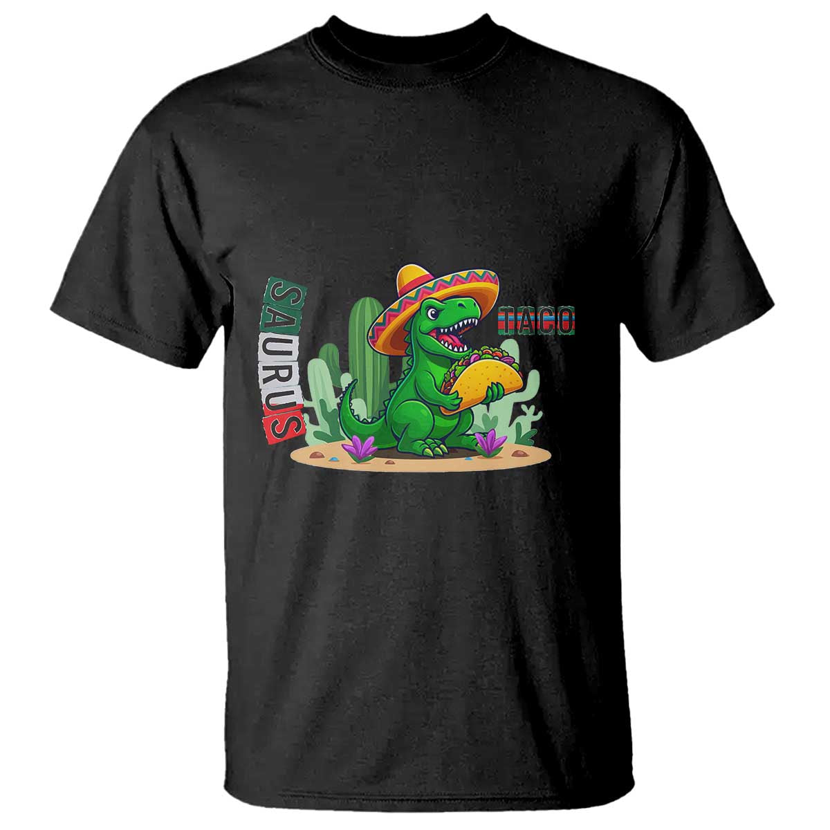 Mexican Food Lover Gift T Shirt Funny Dinosaur Taco Saurus TS12 Black Print Your Wear