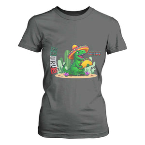 Mexican Food Lover Gift T Shirt For Women Funny Dinosaur Taco Saurus TS12 Dark Heather Print Your Wear