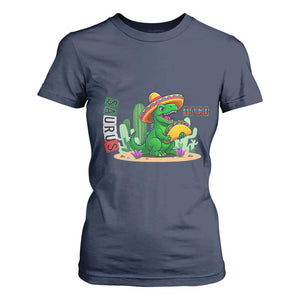Mexican Food Lover Gift T Shirt For Women Funny Dinosaur Taco Saurus TS12 Navy Print Your Wear