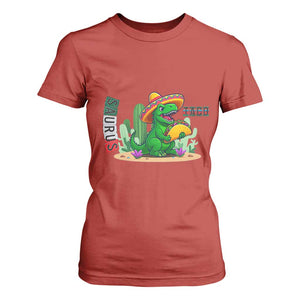 Mexican Food Lover Gift T Shirt For Women Funny Dinosaur Taco Saurus TS12 Red Print Your Wear