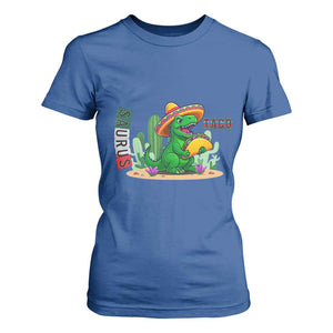 Mexican Food Lover Gift T Shirt For Women Funny Dinosaur Taco Saurus TS12 Royal Blue Print Your Wear
