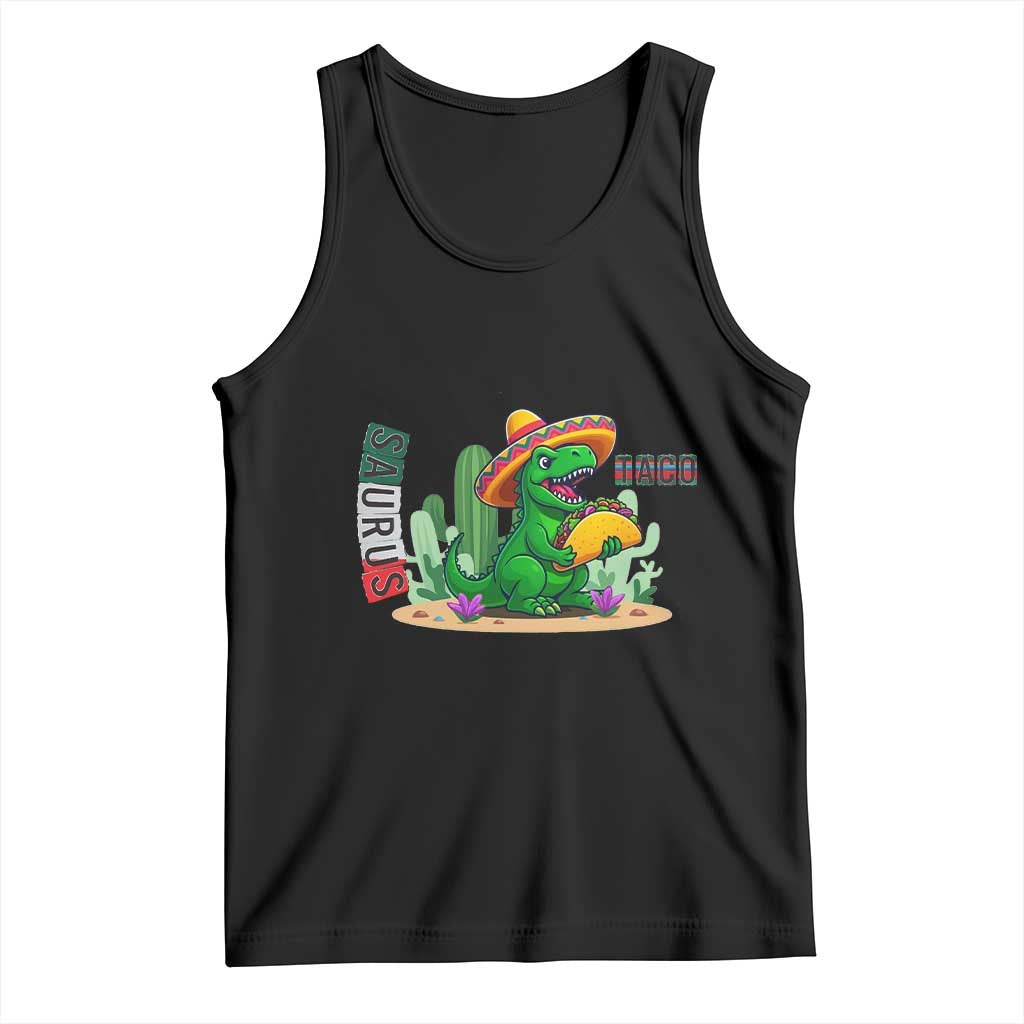 Mexican Food Lover Gift Tank Top Funny Dinosaur Taco Saurus TS12 Black Print Your Wear