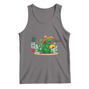 Mexican Food Lover Gift Tank Top Funny Dinosaur Taco Saurus TS12 Deep Heather Print Your Wear