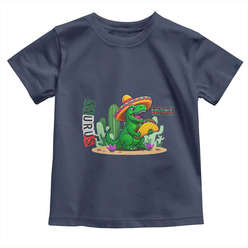 Mexican Food Lover Gift Toddler T Shirt Funny Dinosaur Taco Saurus TS12 Navy Print Your Wear
