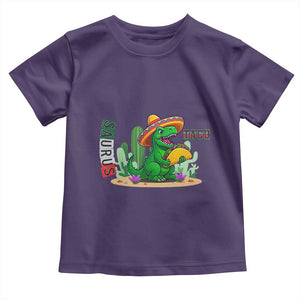 Mexican Food Lover Gift Toddler T Shirt Funny Dinosaur Taco Saurus TS12 Purple Print Your Wear