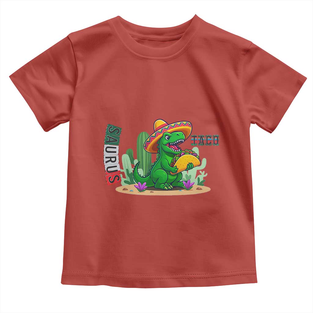 Mexican Food Lover Gift Toddler T Shirt Funny Dinosaur Taco Saurus TS12 Red Print Your Wear