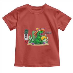 Mexican Food Lover Gift Toddler T Shirt Funny Dinosaur Taco Saurus TS12 Red Print Your Wear