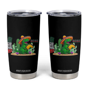 Mexican Food Lover Gift Tumbler Cup Funny Dinosaur Taco Saurus TS12 Black Print Your Wear