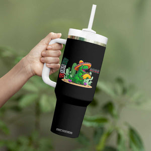 Mexican Food Lover Gift Tumbler With Handle Funny Dinosaur Taco Saurus TS12 Print Your Wear