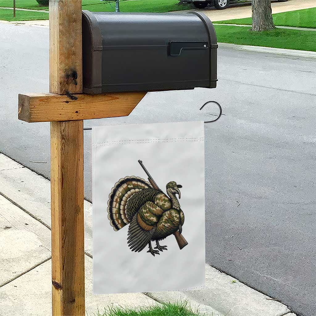 Funny Camo Turkey Hunter Rifle Gift Garden Flag TS12 Print Your Wear