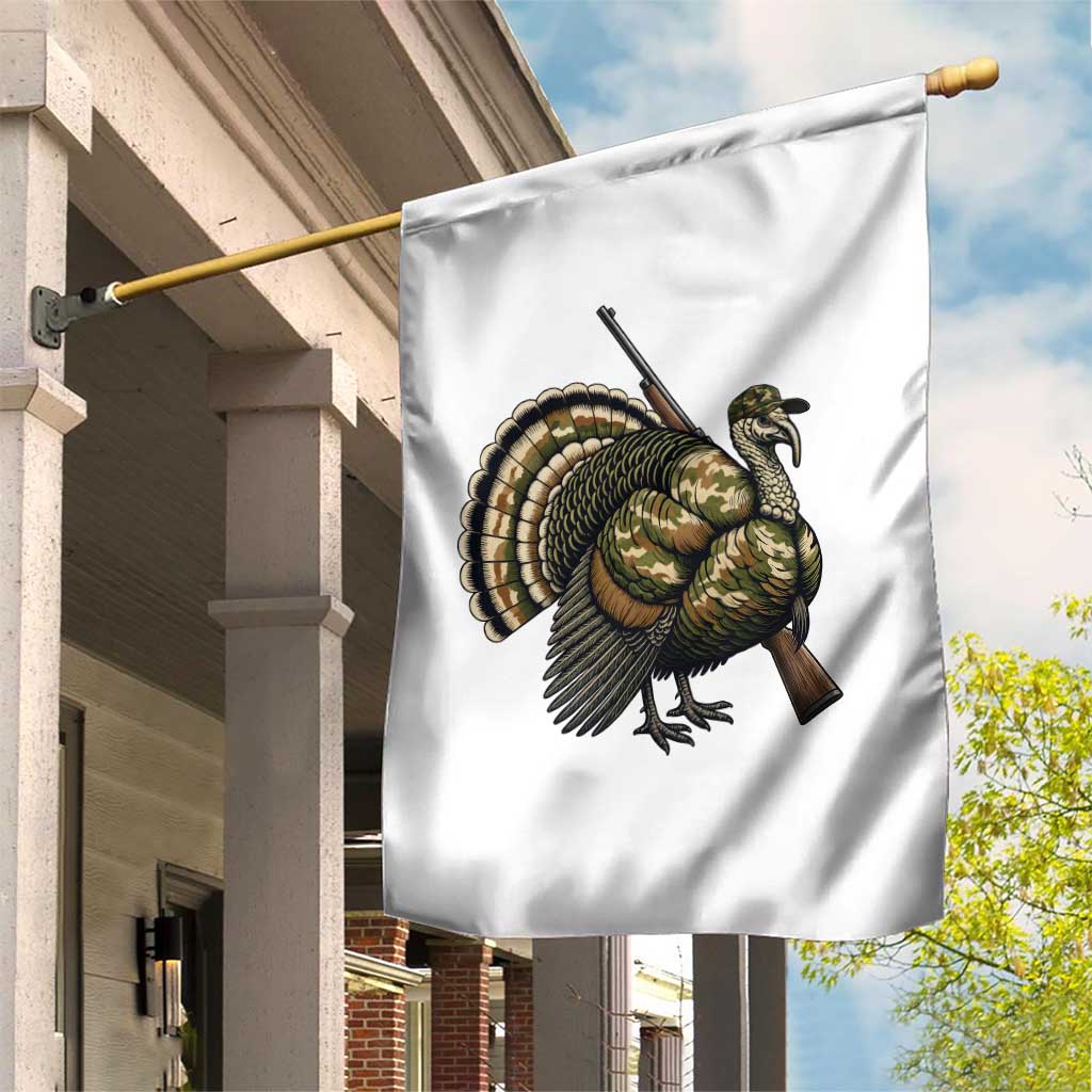 Funny Camo Turkey Hunter Rifle Gift Garden Flag TS12 Print Your Wear