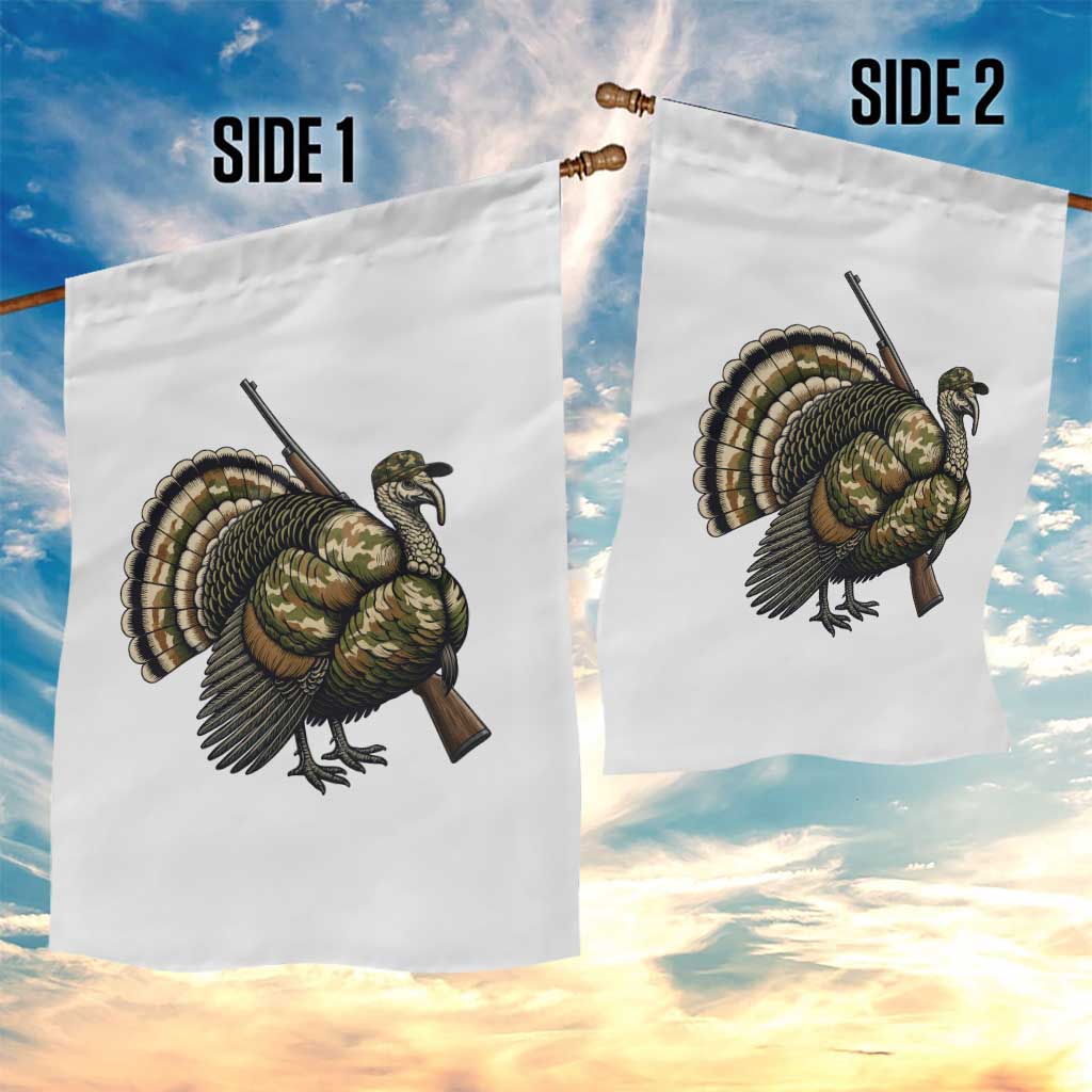 Funny Camo Turkey Hunter Rifle Gift Garden Flag TS12 Print Your Wear