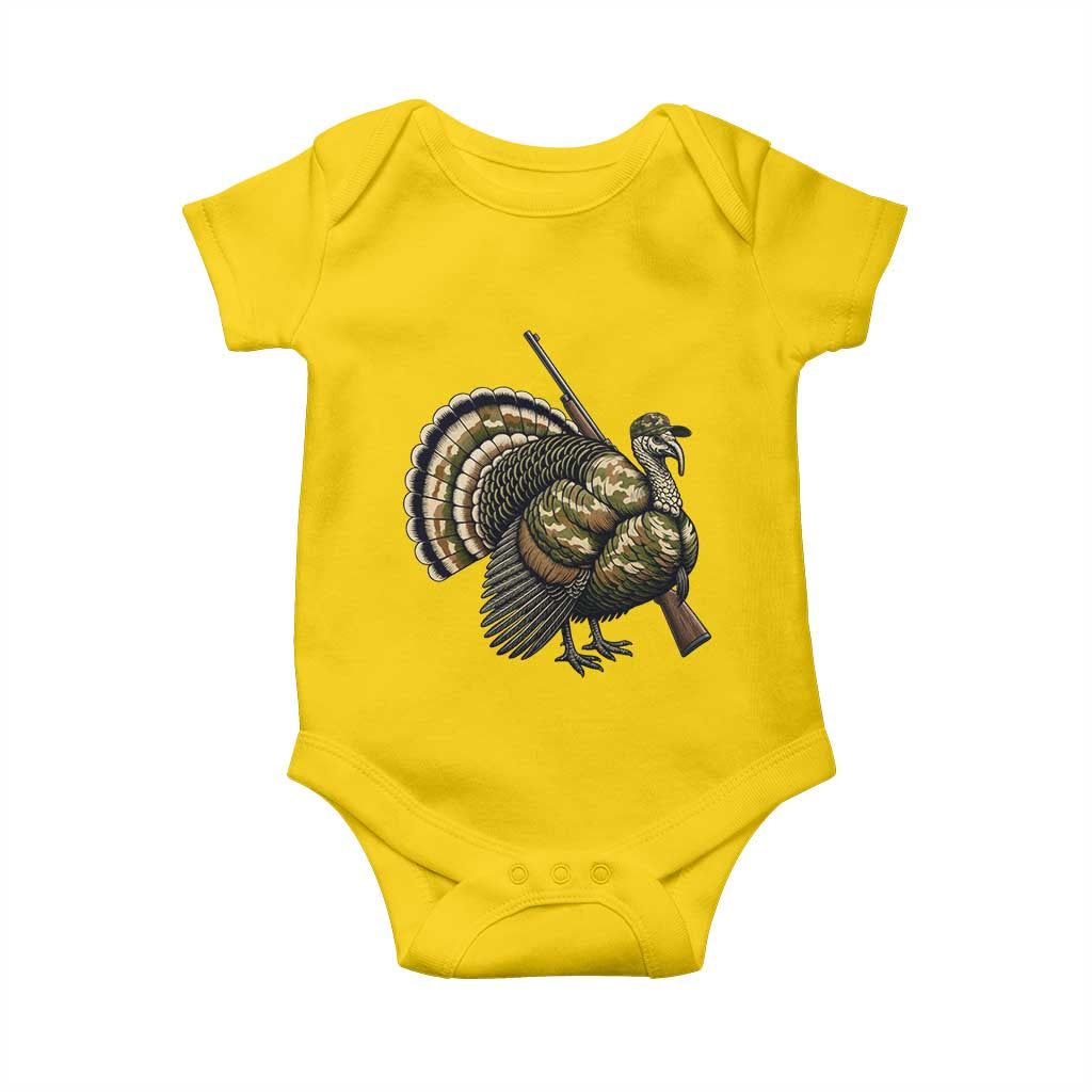 Funny Camo Turkey Hunter Rifle Gift Baby Onesie TS12 Daisy Print Your Wear