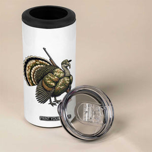 Funny Camo Turkey Hunter Rifle Gift 4 in 1 Can Cooler Tumbler TS12 Print Your Wear