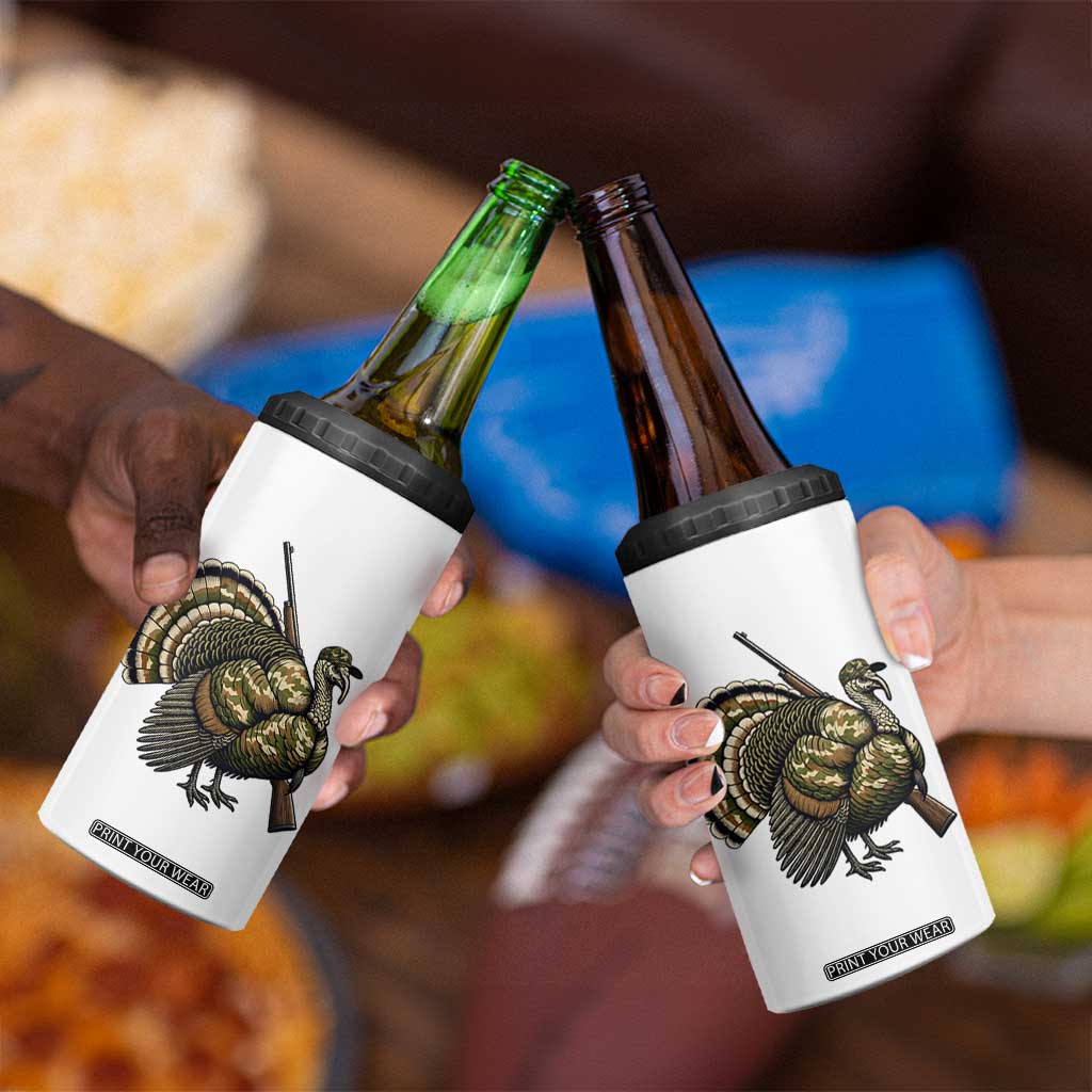 Funny Camo Turkey Hunter Rifle Gift 4 in 1 Can Cooler Tumbler TS12 Print Your Wear